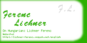 ferenc lichner business card